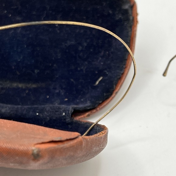 Antique‎ Wire Rim "Windsor" Spectacles Saddle Bridge Gold/ Brass Color with Case - Picture 7 of 16